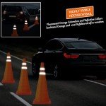 18'' inch Collapsible Traffic Safety Cones, 4 pcs Multi Purpose Pop-up Cones with Reflective Collar for Road Parking, Driving Practice