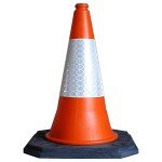 High Visibility Reflective Orange Traffic Cones 75cm Large Self Weighted Heavy Duty Base Street Safety Cone Indoor and Outdoor Use, Portable & Wind Resistant (1)