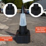 Street Solutions - 5 x 750mm Black Road Traffic Cones - Self Weighted - Premium Quality Safety Cone - Strong and Durable - with Extremely Low Centre of Gravity
