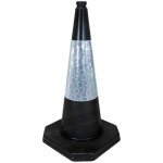 Street Solutions - 5 x 750mm Black Road Traffic Cones - Self Weighted - Premium Quality Safety Cone - Strong and Durable - with Extremely Low Centre of Gravity
