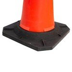 2 Pcs Traffic Safety Cone PPC with PVC Base - 100 CM (40") | Road Safety Reflective Traffic Cone | High Visibility Red Street Cone | Portable Wind Resistant Outdoor Cone with Black Base