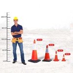 2 Pcs Traffic Safety Cone PPC with PVC Base - 100 CM (40") | Road Safety Reflective Traffic Cone | High Visibility Red Street Cone | Portable Wind Resistant Outdoor Cone with Black Base