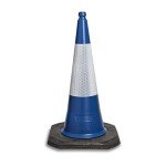 5 Blue cones 750mm with reflective sleeves by innovatus