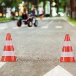 Relaxdays Set of 10 Safety Cones, Stackable, Field & Track Cones, Markers, Pylons, 22 cm, Orange/White