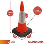 Street Solutions - Cone Chain Barrier Kit, 5 x 750mm Road Cones, 5 x Chain holders, 5 x Chains - Traffic Road Cone - Strong and Durable Cone (Orange)