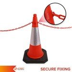 Street Solutions - Cone Chain Barrier Kit, 5 x 750mm Road Cones, 5 x Chain holders, 5 x Chains - Traffic Road Cone - Strong and Durable Cone (Orange)