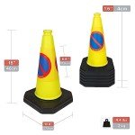 6 x 460mm 1-Piece High "No Waiting" Traffic Cones in Yellow - Strong and Durable Outdoor Cones with Very Low Centre of Gravity - U.K Made Safety Cones