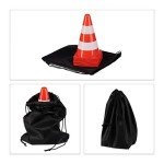 Relaxdays Set of 10 Safety Cones, Stackable, Field & Track Cones, Markers, Pylons, 22 cm, Orange/White