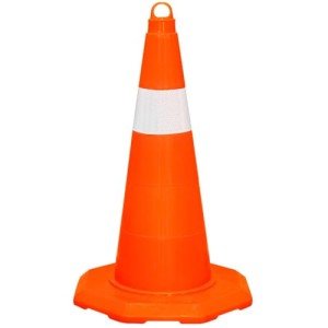 Unbreakable Traffic Cone 50CM (20 Inch) | Durable PVC Orange Traffic Safety Cone with Reflective Collar | High Intensity Reflective Traffic Cone For Road Safety
