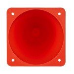 Relaxdays Set of 10 Safety Cones, Stackable, Field & Track Cones, Markers, Pylons, 22 cm, Orange/White