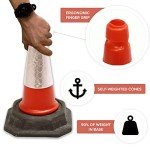 Pack of 6 Premium - Quality Road Traffic Cones 460mm - Strong and Durable Self Weighted Safety Cone with very low center of gravity - Made in the U.K (ORANGE)