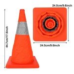 AKOLAFE 4 Pack Pop Up Safety Cones 18'' Collapsible Cones Reflective Road Traffic Cones 45CM Emergency Breakdown Orange Parking Cones Security Cones
