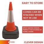 Street Solutions - Cone Chain Barrier Kit, 5 x 750mm Road Cones, 5 x Chain holders, 5 x Chains - Traffic Road Cone - Strong and Durable Cone (Orange)