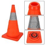 AKOLAFE 4 Pack Pop Up Safety Cones 18'' Collapsible Cones Reflective Road Traffic Cones 45CM Emergency Breakdown Orange Parking Cones Security Cones