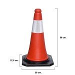 WOLFPACK 15050422 Rubber Base Traffic Cone (50 cm, Reflective)