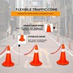 Unbreakable Traffic Cone 50CM (20 Inch) | Durable PVC Orange Traffic Safety Cone with Reflective Collar | High Intensity Reflective Traffic Cone For Road Safety