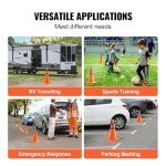 VEVOR H70-4 Safety 4 Pack 28 inch Collapsible, Construction Cones with Reflective Collars, Wide Base and A Storage Bag, for Traffic Control, Driving Training, Parking Lots, Red