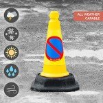 Street Solutions - No Waiting Road Traffic Cones 18" (460mm) Self Weighted Safety Cone - 100% Recycled PVC, Heavy Duty, Strong and Durable…