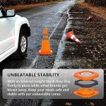 18'' inch Collapsible Traffic Safety Cones with Weighted Base, 1 pcs Multi Purpose Pop-up Cones with Reflective Collar for Road Parking, Driving Practice - Sturdy Design (1, 18'')