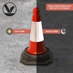 460 mm High Traffic Cones for Street Safety - Strong and Durable Self Weighted Outdoor Cones with Very Low Centre of Gravity - U.K Made Safety Cones