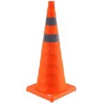 VEVOR H70-4 Safety 4 Pack 28 inch Collapsible, Construction Cones with Reflective Collars, Wide Base and A Storage Bag, for Traffic Control, Driving Training, Parking Lots, Red