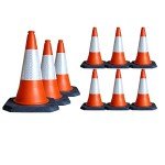 Large High Visibility Self Weighted Wind Resistant Portable Heavy Duty Reflective Orange Safety Traffic Cones 75cm (1)