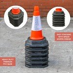 460 mm High Traffic Cones for Street Safety - Strong and Durable Self Weighted Outdoor Cones with Very Low Centre of Gravity - U.K Made Safety Cones
