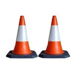 Large High Visibility Self Weighted Wind Resistant Portable Heavy Duty Reflective Orange Safety Traffic Cones 75cm (1)