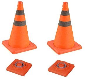 2 X 18" COLLAPSIBLE PULL OUT POP UP SAFETY EMERGENCY ACCIDENT TRAFFIC ROAD CONES