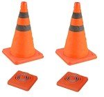 2 X 18" COLLAPSIBLE PULL OUT POP UP SAFETY EMERGENCY ACCIDENT TRAFFIC ROAD CONES
