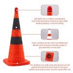 Sinoer 4Pack 70cm Collapsible Traffic Cones/Traffic Cone Sign/Multi Purpose Pop up Reflective Safety Cone,OrangeSize : 28 inch /70cm)