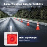 COSTWAY 6 Pack Traffic Cones, High Visibility Orange Road Safety Cones with Reflective Collars and Safety Vest, Self Weighted PVC Construction Cones for Driving Training Parking