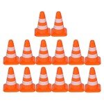 Toddmomy 14Pcs Traffic Road Cones Traffic Signs Toys Roadblocks Pretend Play Toys Miniature Traffic Cones for Sand Table Engineering Construction