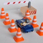 Toddmomy 14Pcs Traffic Road Cones Traffic Signs Toys Roadblocks Pretend Play Toys Miniature Traffic Cones for Sand Table Engineering Construction