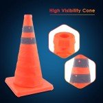 Traffic Cones,ERKOON 4 Pack 18'' Orange Collapsible Orange Safety Cone/Multi Purpose Pop up Reflective Safety Cone,Driving Cones for Training,Parking Cones (Deep Orange)
