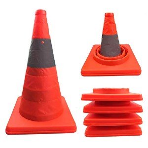 Annurssy 4 Pack 15.5 inches / 40cm Collapsible Pop Up Traffic Cones Safety Cones Road Parking Orange Warning Cones
