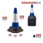 Street Solutions UK - 2 x 460mm Tall Traffic Cones Reflective Sleeve For Indoor And Outdoor Usage, Self Weighted Cones Are Manufactured In The UK Blue