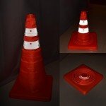 Traffic Cones,ERKOON 4 Pack 18'' Orange Collapsible Orange Safety Cone/Multi Purpose Pop up Reflective Safety Cone,Driving Cones for Training,Parking Cones (Deep Orange)
