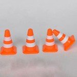 Toddmomy 14Pcs Traffic Road Cones Traffic Signs Toys Roadblocks Pretend Play Toys Miniature Traffic Cones for Sand Table Engineering Construction