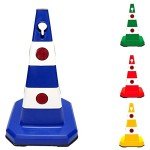 62CM Ultra Traffic Cone | Unbreakable Solid Body Reflective Traffic Cone with Cat-Eyes Lenses | High Visibility Safety Cone | Parking Cone with Chain and Sign Attaching Socket (Blue)