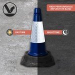 Street Solutions UK - 2 x 460mm Tall Traffic Cones Reflective Sleeve For Indoor And Outdoor Usage, Self Weighted Cones Are Manufactured In The UK Blue