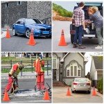 Traffic Cones,ERKOON 4 Pack 18'' Orange Collapsible Orange Safety Cone/Multi Purpose Pop up Reflective Safety Cone,Driving Cones for Training,Parking Cones (Deep Orange)