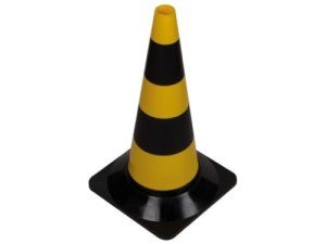 PEREL - 1189-50 traffic cone, 50 cm length, yellow/black 138879