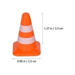 Toddmomy 14Pcs Traffic Road Cones Traffic Signs Toys Roadblocks Pretend Play Toys Miniature Traffic Cones for Sand Table Engineering Construction