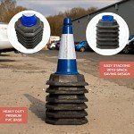 Street Solutions UK - 2 x 460mm Tall Traffic Cones Reflective Sleeve For Indoor And Outdoor Usage, Self Weighted Cones Are Manufactured In The UK Blue