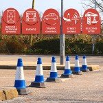 Street Solutions UK - 2 x 460mm Tall Traffic Cones Reflective Sleeve For Indoor And Outdoor Usage, Self Weighted Cones Are Manufactured In The UK Blue