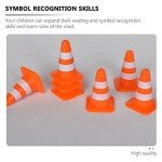 Toddmomy 14Pcs Traffic Road Cones Traffic Signs Toys Roadblocks Pretend Play Toys Miniature Traffic Cones for Sand Table Engineering Construction