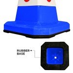 62CM Ultra Traffic Cone | Unbreakable Solid Body Reflective Traffic Cone with Cat-Eyes Lenses | High Visibility Safety Cone | Parking Cone with Chain and Sign Attaching Socket (Blue)