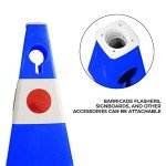 62CM Ultra Traffic Cone | Unbreakable Solid Body Reflective Traffic Cone with Cat-Eyes Lenses | High Visibility Safety Cone | Parking Cone with Chain and Sign Attaching Socket (Blue)