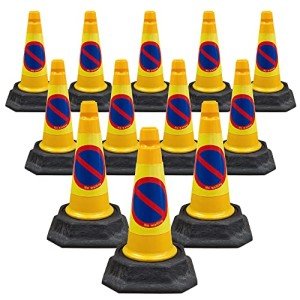 Street Solutions - PACK OF 12 18" NO WAITING Cones (460mm) Self Weighted Premium Quality - Strong and Durable Self Weighted Safety Cone with very low center of gravity